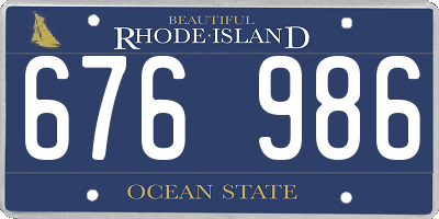 RI license plate 676986