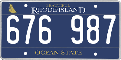 RI license plate 676987