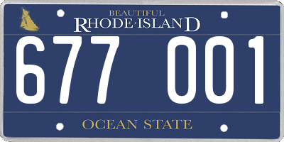 RI license plate 677001