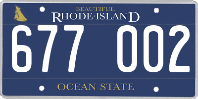 RI license plate 677002