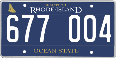 RI license plate 677004