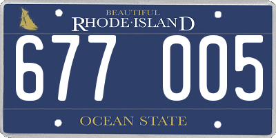 RI license plate 677005