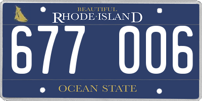 RI license plate 677006