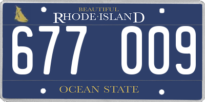 RI license plate 677009