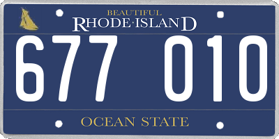 RI license plate 677010