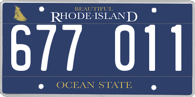 RI license plate 677011