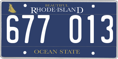 RI license plate 677013