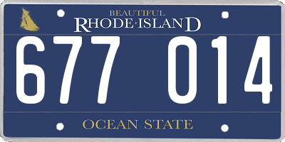 RI license plate 677014
