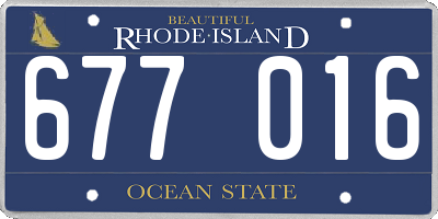 RI license plate 677016