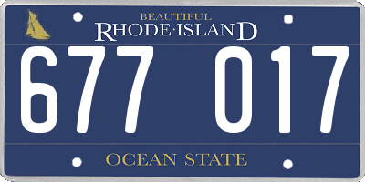RI license plate 677017