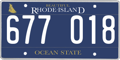 RI license plate 677018