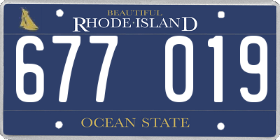 RI license plate 677019