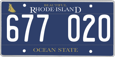 RI license plate 677020