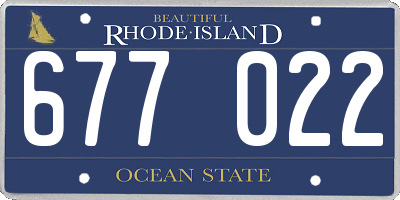 RI license plate 677022