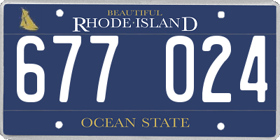 RI license plate 677024