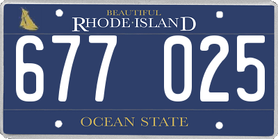 RI license plate 677025