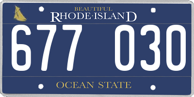 RI license plate 677030