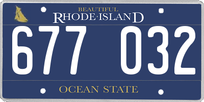 RI license plate 677032