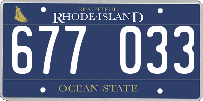 RI license plate 677033