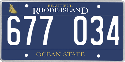 RI license plate 677034
