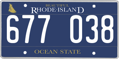 RI license plate 677038