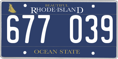RI license plate 677039