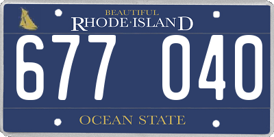 RI license plate 677040