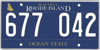 RI license plate 677042