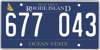 RI license plate 677043