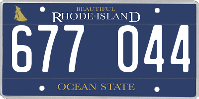RI license plate 677044