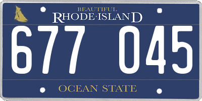 RI license plate 677045
