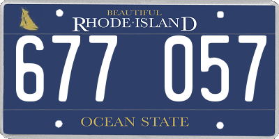 RI license plate 677057