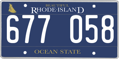 RI license plate 677058
