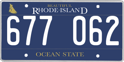RI license plate 677062