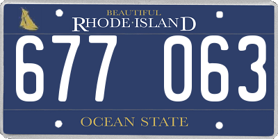 RI license plate 677063