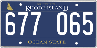 RI license plate 677065