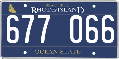 RI license plate 677066
