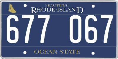 RI license plate 677067