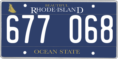 RI license plate 677068
