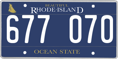 RI license plate 677070