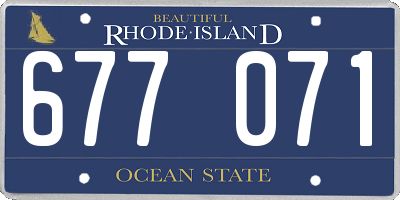 RI license plate 677071