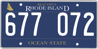RI license plate 677072