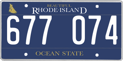RI license plate 677074