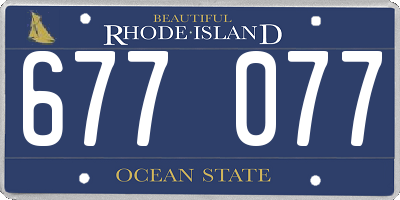 RI license plate 677077