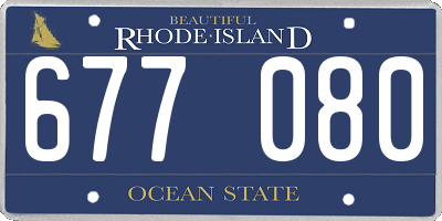 RI license plate 677080