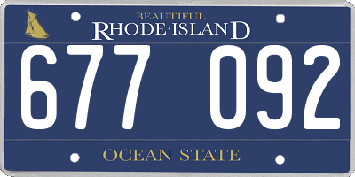 RI license plate 677092
