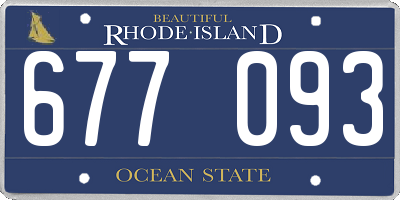 RI license plate 677093