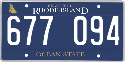 RI license plate 677094