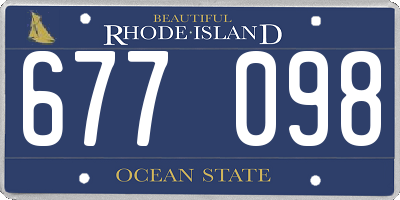 RI license plate 677098