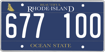RI license plate 677100